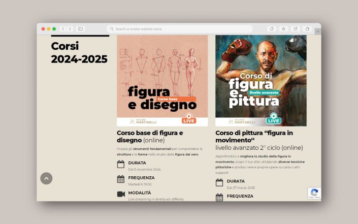 Corsi di Riccardo Martinelli Branding identity, Logo design, Visual design, Web design: Greta Beneforti