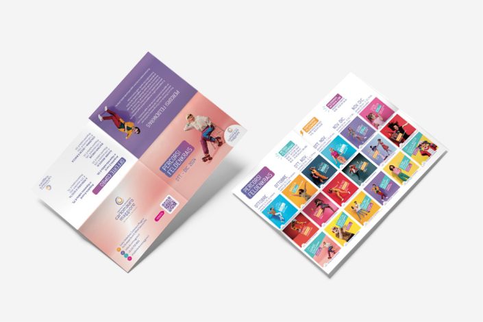 Pieghevole 2024 aperto – Centro Feldenkrais Carlomauro Maggiore – Visual design Branding design, Logo design, Visual design, Web design: Greta Beneforti