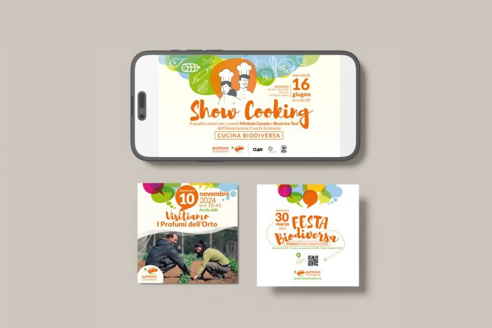 Immagini per i social del Pulmino Contadino Branding identity, Logo design, Visual design, Web design: Greta Beneforti